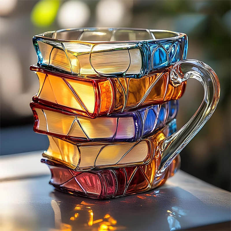 Tazza 3D Artigianale della Felicità per Amanti della Lettura