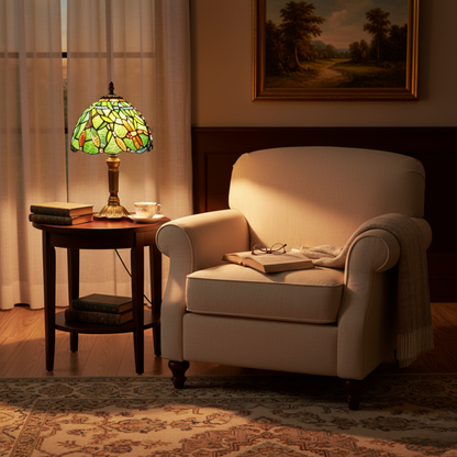 Lampada da tavolo a LED in stile mediterraneo con vetri colorati