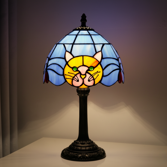 Lampada da tavolo con gatto barocco vintage