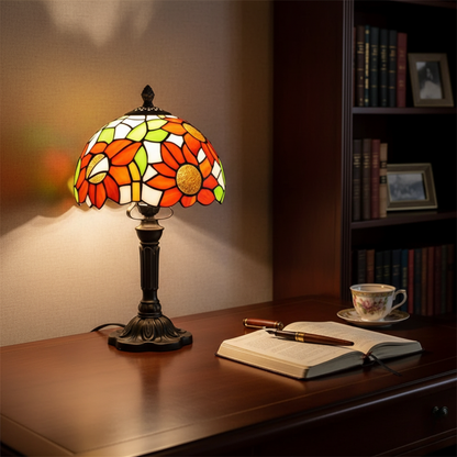Lámpara de Mesa LED de Vidrio Ornamentado