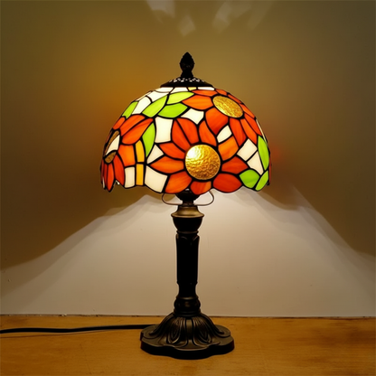 Lámpara de Mesa LED de Vidrio Ornamentado