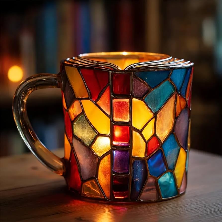 Tazza a forma di libro Aurora 3D artigianale