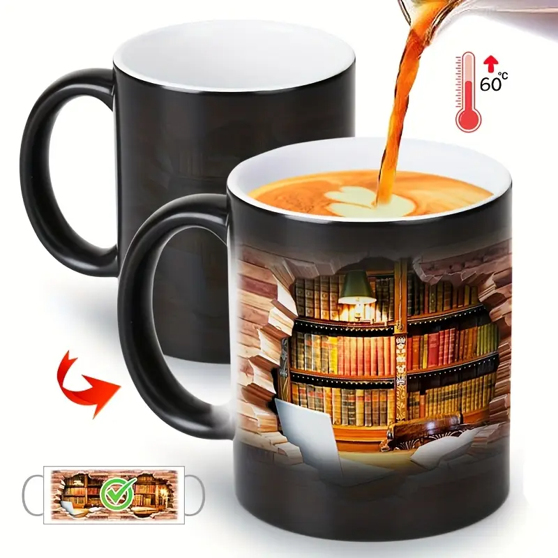Affascinante Tazza in Ceramica Termosensibile per Amanti dei Libri
