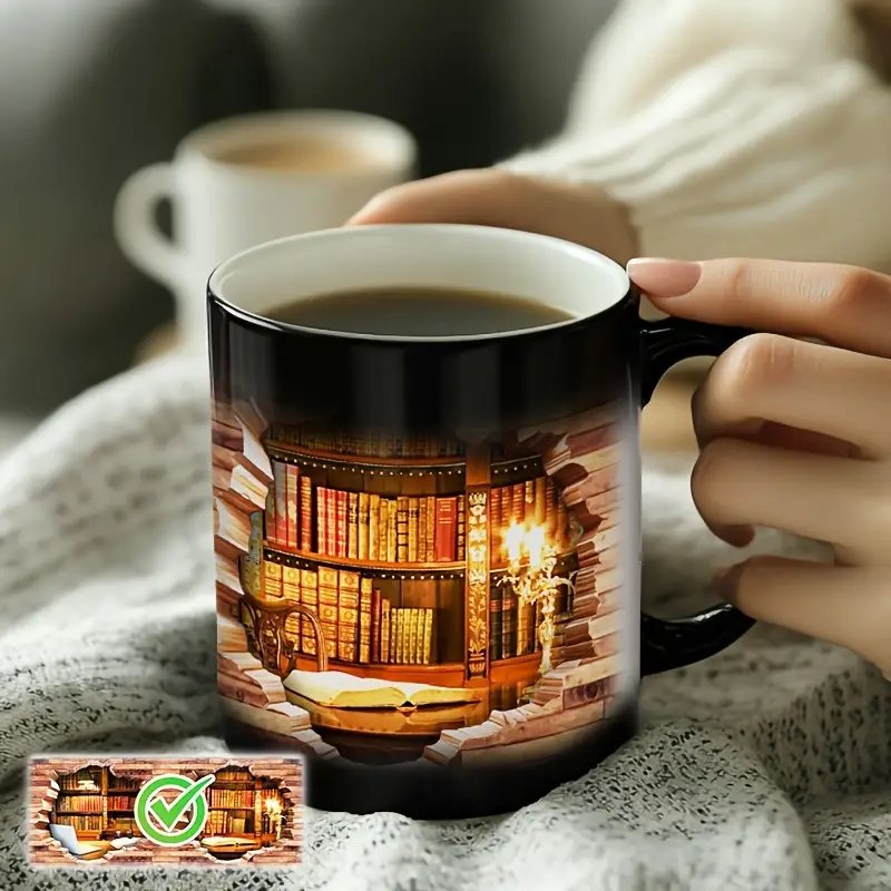 Affascinante Tazza in Ceramica Termosensibile per Amanti dei Libri