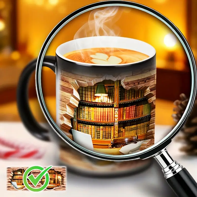 Affascinante Tazza in Ceramica Termosensibile per Amanti dei Libri