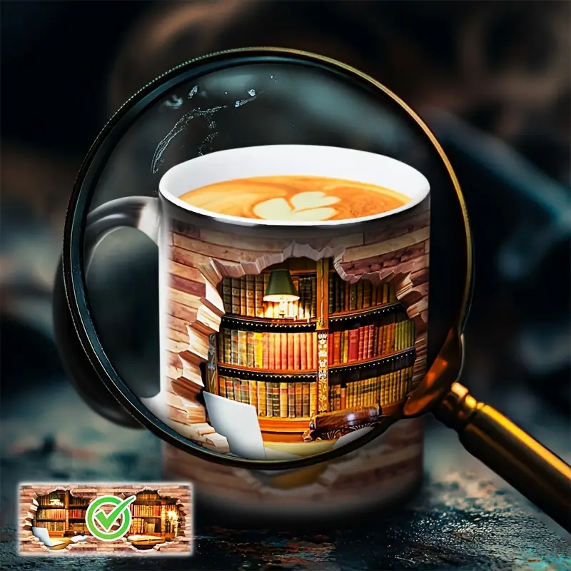 Affascinante Tazza in Ceramica Termosensibile per Amanti dei Libri