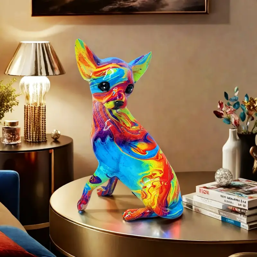 Chihuahua-Tischleuchte aus Kunstharz