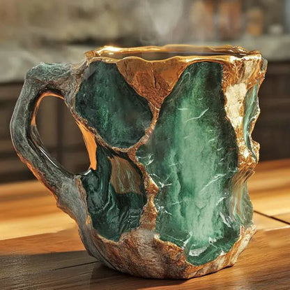 Tazze da caffè con cristalli e minerali