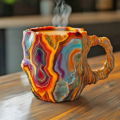 Tazze da caffè con cristalli e minerali