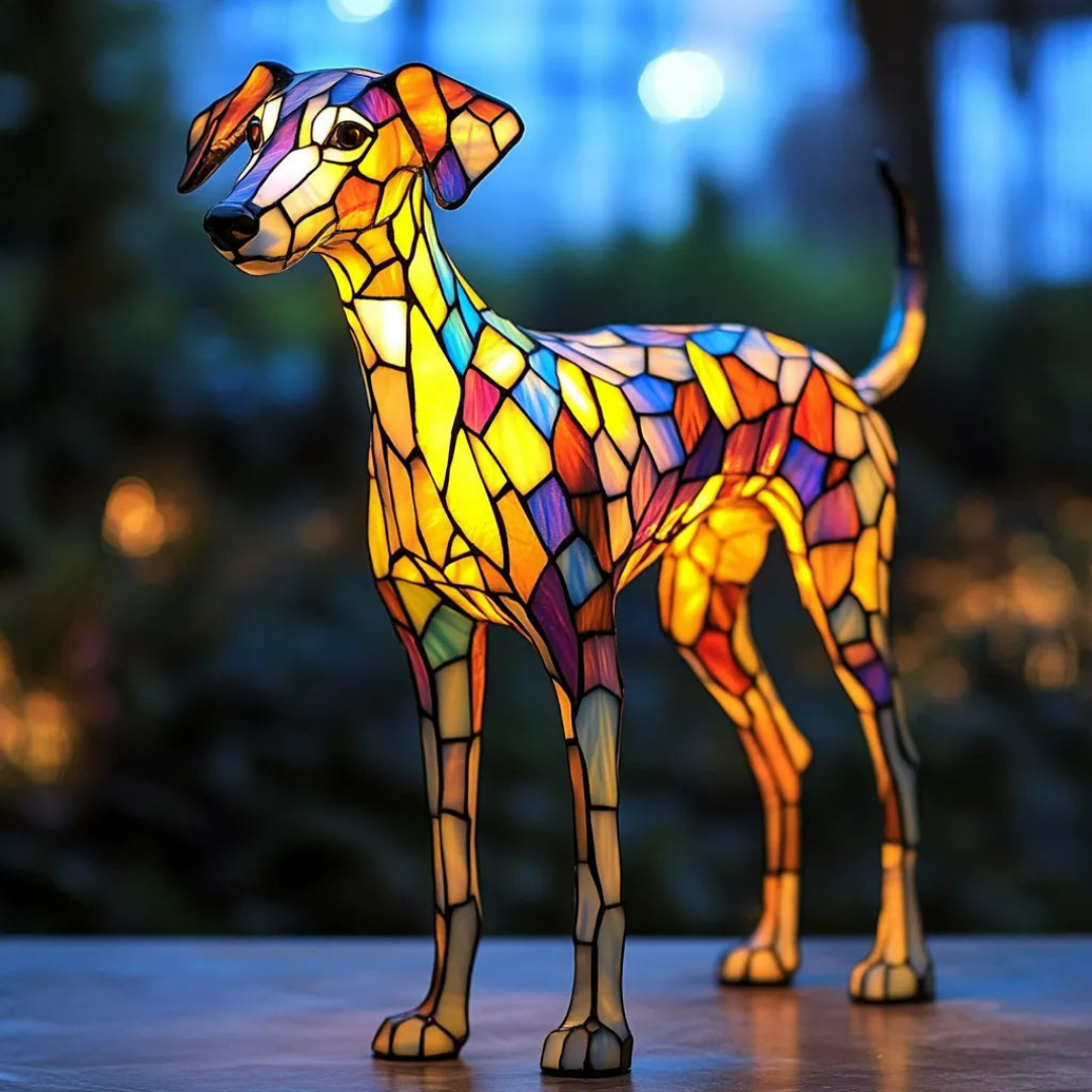 Lampada in Vetrate Tiffany Ispirata al Whippet