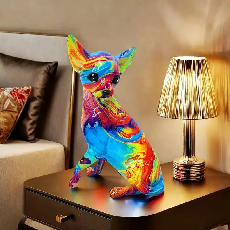 Chihuahua-Tischleuchte aus Kunstharz