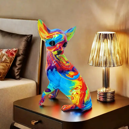 Chihuahua-Tischleuchte aus Kunstharz