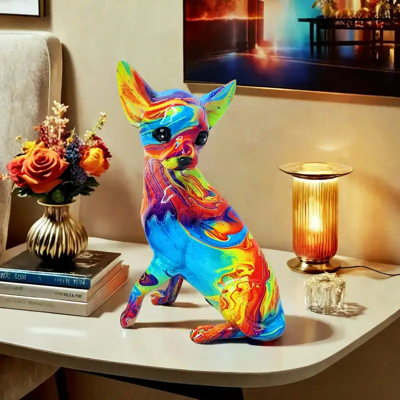 Chihuahua-Tischleuchte aus Kunstharz